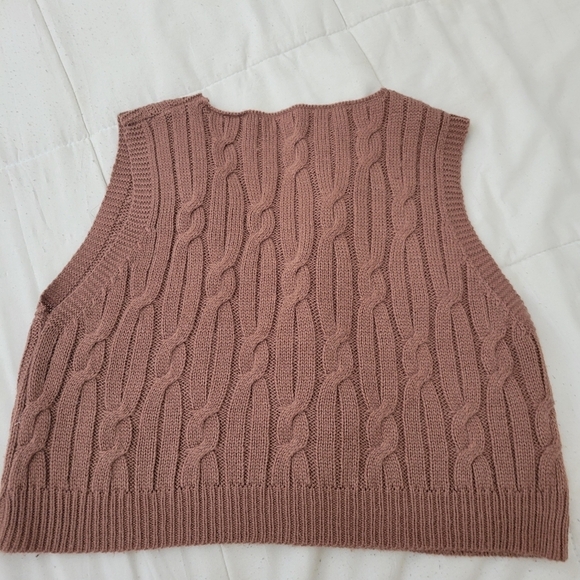 SheIn Cropped Sweater Vest Brown L - Picture 5 of 5